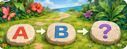 Alphabet stepping stones on a garden trail