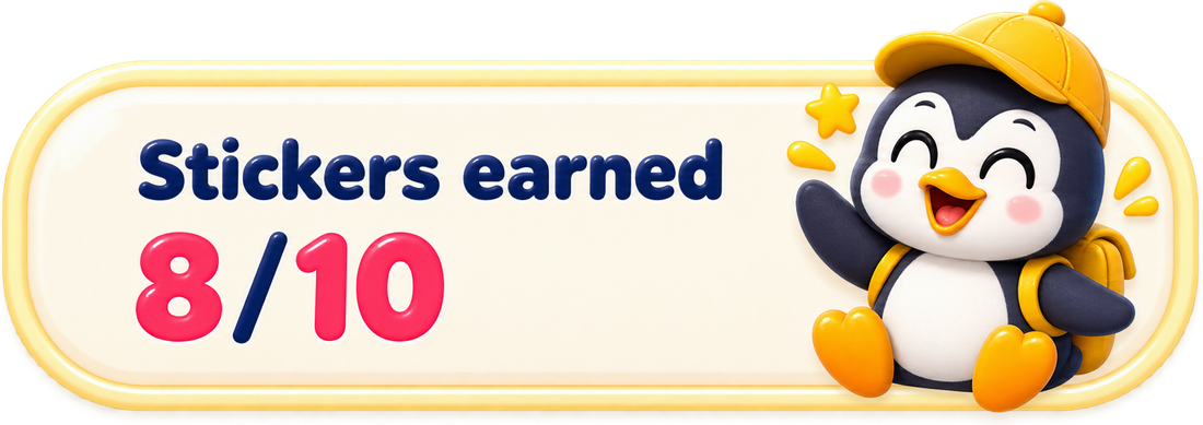 8 of 10 stickers earned